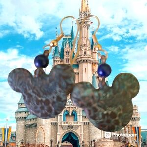 Vintage distressed metal disney earrings